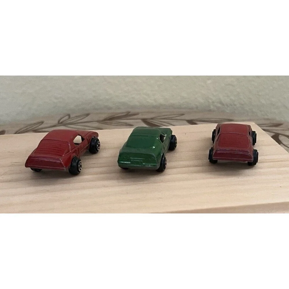 Tootsie Lot of 3 Firebird Metal Toy Cars 2 Red 1 Green Vintage Made In USA